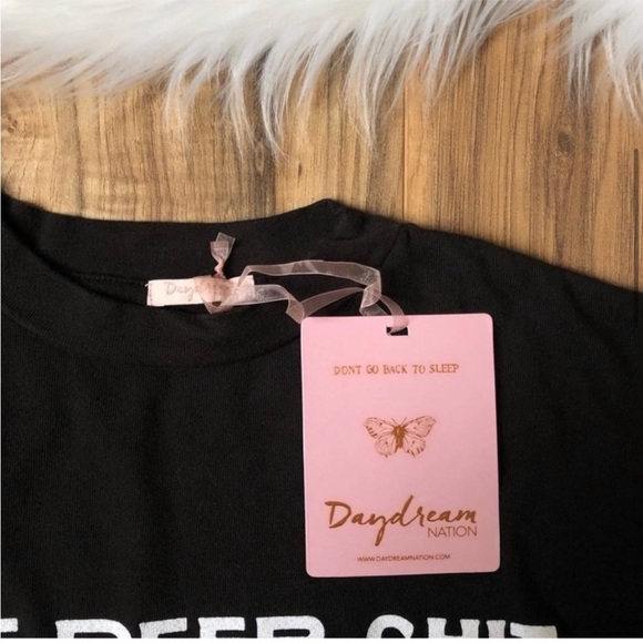 NWT REVOLVE Daydream Nation Deep Shit Tee Size in Black Cotton Size S, M or L - Picture 6 of 10